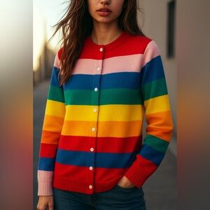 Crew Neck Long Sleeve Cardigan